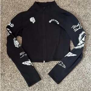 Black Graphic workout shirt.